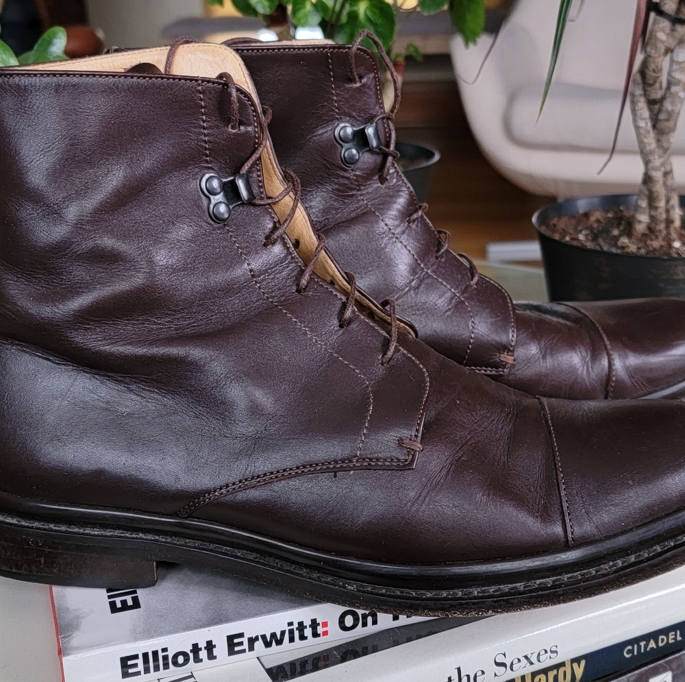 CALVIN KLEIN COLLECTION Military Boots sz 9.5 US Italy Excellent
